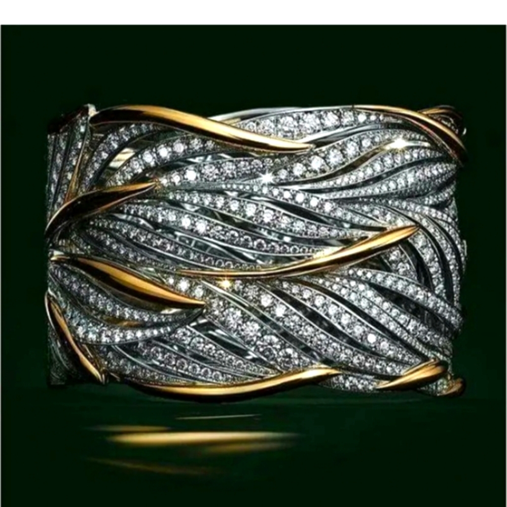 Pave cocktail CZ stackable Ring Size 8